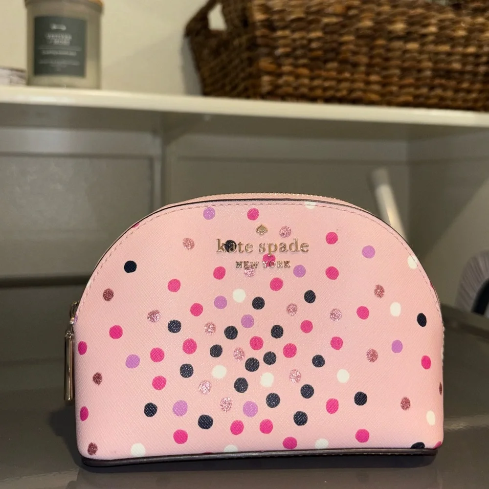 Kate Spade Sylvia Disco Dots Small Dome Cosmetic Case - Picture 2 of 6